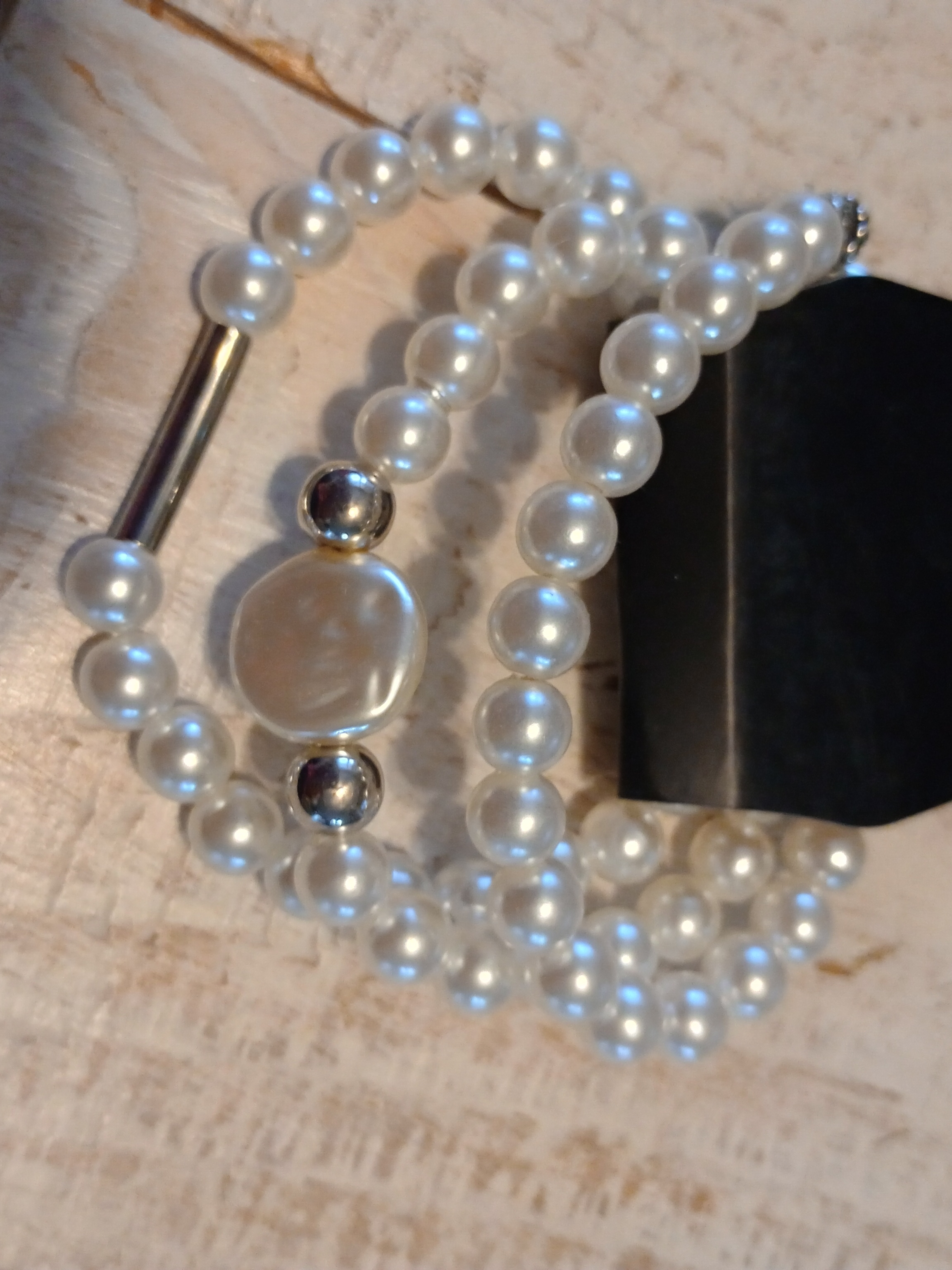 Paparazzi Pearl-Style Multi-Strand Bracelet In White And Silver